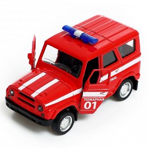 Машина металлическая УАЗ Hunter «Пожарная охрана», инерция, 1:43