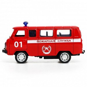 Машина металлическая «УАЗ 3962. Пожарная служба», инерция, 1:43