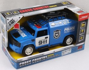 25J85 Машина "POLICE" инерционная на бат.(звук,свет)в коробке