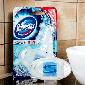 Блок туалетный подвесной твердый 40г DOMESTOS (Доместос) "Атлантик", основной блок, ш/к 06085