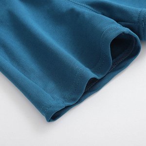 Детские шорты, вышивка "мишка", цвет синий