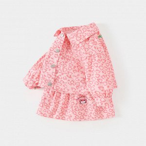 Детский костюм: рубашка + юбка, принт "леопард", цвет розовый