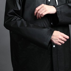 Дождевик взрослый укороченный GOOD VIBE, на кнопках, чёрный, размер 42-48