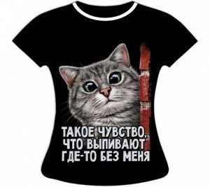 Женская футболка больших размеров Такое чувство что выпивают где то без меня 1170