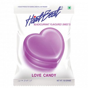 Конфетs карамельнst Hartbeat Jumbo Love Candy Blackcurrant со вкусом смородины, м/у 150г