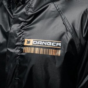 Мужской дождевик-плащ «DANGER», на кнопках, размер 50-54, цвет чёрный