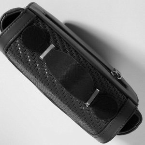 Ручка для сумки, 2 крепления на прокол, 22 x 3 x 0,4 см, цвет чёрный/серебряный