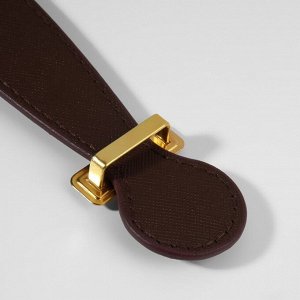 Ручка для сумки, 2 крепления на прокол, 22 x 3 x 0,4 см, цвет тёмно-коричневый/золотой