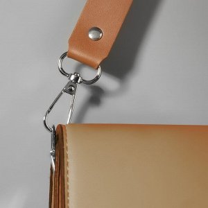 Ручка для сумки из натуральной кожи, регулируемая, с карабинами, 60 ± 2 см x 2,5 см, цвет бежевый/серебряный