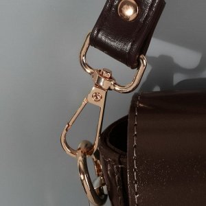 Ручка для сумки, с карабинами, 60 ± 1 см x 2 см, цвет тёмно-коричневый