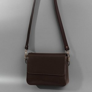 Ручка для сумки, с карабинами, 100 ± 1 см x 2,5 см, цвет коричневый
