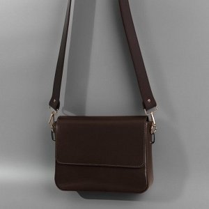 Ручка для сумки, с карабинами, 100 ± 1 см x 4 см, цвет коричневый