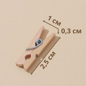 Прищепки для белья Доляна, деревянные, 2.5x0.7x0.3 см, 24 шт.
