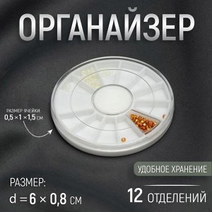 Органайзер для декора «Карусель», 12 отделений, d = 6 x 0,8 см