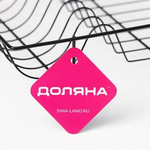 Сушилка для посуды Доляна, 47,5*32*9 см, цвет чёрный