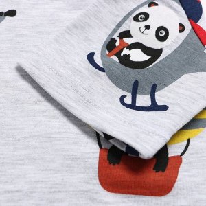 Комплект (футболка/шорты) детский, цвет индиго/панды, рост