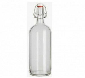 Бутылка стекло Магарыч 1лит Прозрачная с Бугельной пробкой