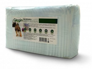 Пелёнки Glogin Super для животных, одноразовые, с суперсорбентом, 60x90 см, 10 шт