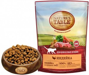 Сухой корм для кошек Nature's Table, индейка, 650 г
