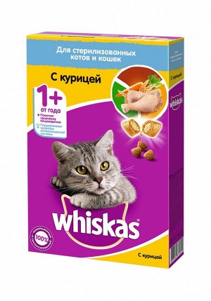 Сухой корм для кошек Whiskas подушечки, для стерилизованных, курица, 350г