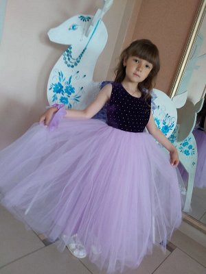 1637 Платье для девочки Виолетта фиолетовое-сирень