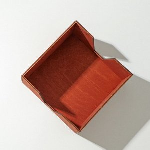 Салфетница деревянная Доляна, 13,5x13,5x8 см, цвет мокко