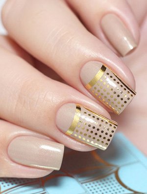 Дизайн ногтей F 66 УЗОР золото (фольгированные)