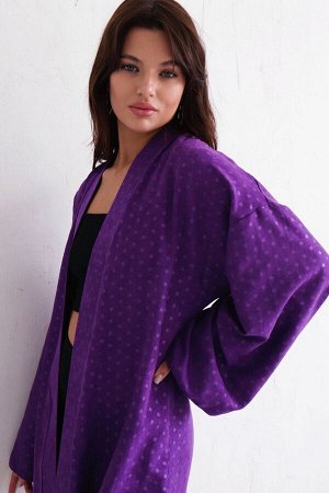 Кимоно длинное фиолетовое