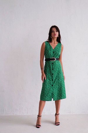 Платье-сарафан зелёное