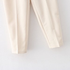 Женские классические зауженные брюки, цвет светло-желтый