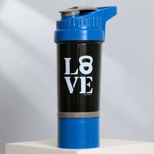 Шейкер спортивный для коктейлей и протеина LOVE, 500 мл