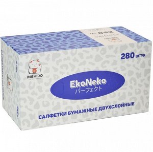 Салфетки в коробке EkoNeko, 2 слоя, 280 шт, 1 упаковка