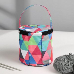 Сумка-футляр «Треугольники», 1 люверс, d=14x14.5 см, разноцветная