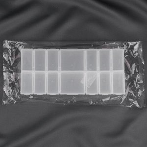 Органайзер для бисера, 14 отделений, 25 x 10,5 x 2,75 см, цвет прозрачный