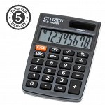 Калькулятор карманный Citizen &quot;SLD-100NR&quot;, 8-разрядный, 58 х 88 х 10 мм, двойное питание, чёрный