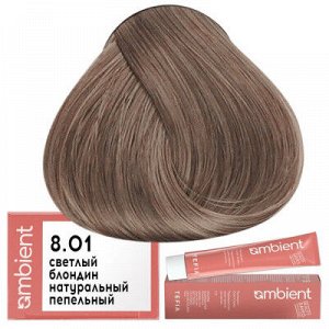 Tefia Ambient Краска для волос 8.01 Светлый блондин натуральный пепельный пермаментная Тефия 60 мл