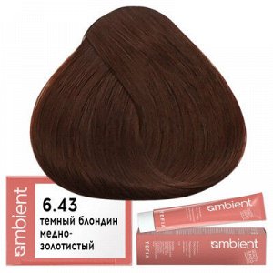 Tefia Краска для волос 6.43 Темный блондин медно золотистый перманентная Tefia Ambient 60 мл Тефия