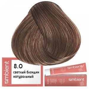 Tefia Ambient Краска для волос 8.0 Светлый блондин натуральный пермаментная Тефия 60 мл