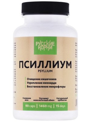 Псиллиум. Источник клетчатки, для ЖКТ, от запоров, 90 капсул