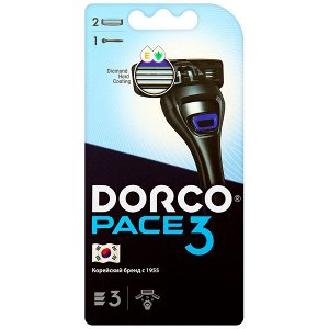 DORCO PACE 3 (станок + 2 сменные кассеты) 3 лезвия