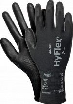 Перчатки черные с обливкой Ansell HyFlex №23 (уп.12)