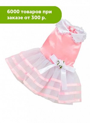 Платье Бальное в полоску розовое р-р M Pet Fashion