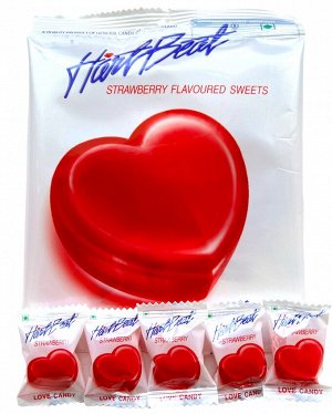 Конфета карамельная Hartbeat Jumbo Love Candy Strawberry со вкусом клубники, м/у 150г