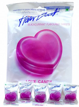 Конфета карамельная Hartbeat Jumbo Love Candy Blackcurrant со вкусом смородины, м/у 150г