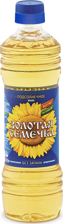 Масло подсолнечное Золотая Семечка 0,5л раф дез 1с гост