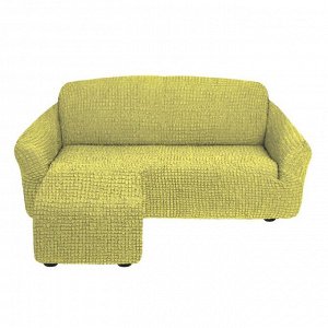 Чехол на угловой диван (левый угол) оттоманка Dolley цвет: фисташковый (240 см)