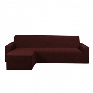 Чехол на угловой диван (правый угол) оттоманка Bloom цвет: бордовый (240 см)