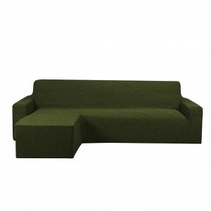 Чехол на угловой диван (правый угол) оттоманка Bloom цвет: зеленый (240 см)