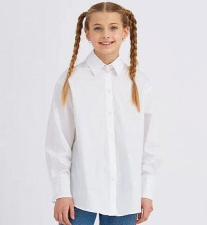 Рубашка белая школьная с длинными рукавамии для девочки