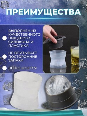 Форма для льда силиконовая с крышкой